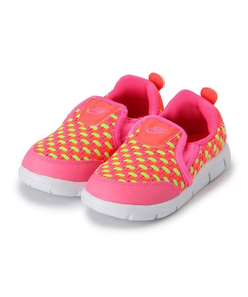 NIKE(ナイキ)の「NIKEフリーウーブンTD14cm~16cm(スニーカー・キッズ・ブラック/ピンク・14cm/16cm/15cm)」の1枚目の写真