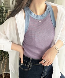 GeeRA（ジーラ）の「ワッフルボーダーアメスリタンク（タンクトップ）」