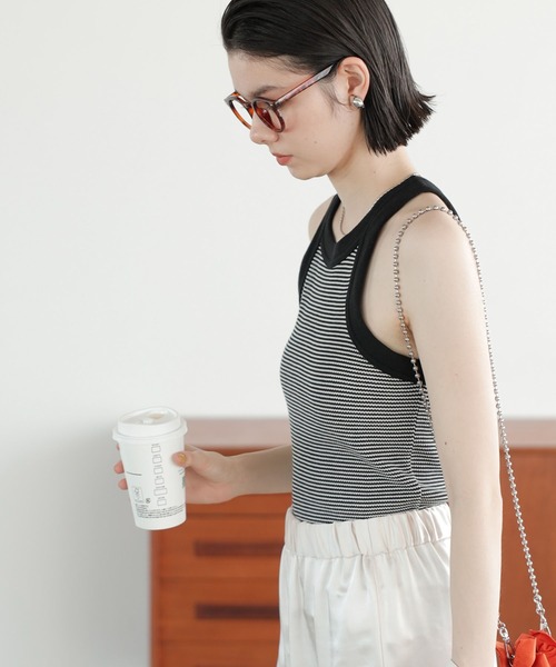 GeeRA(ジーラ)の「ワッフルボーダーアメスリタンク(タンクトップ・レディース・ピンク/ブラック/グリーン/オレンジ・X-LARGE/SMALL/LARGE/MEDIUM)」の8枚目の写真