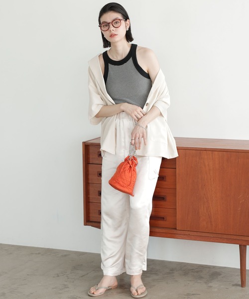 GeeRA(ジーラ)の「ワッフルボーダーアメスリタンク(タンクトップ・レディース・ピンク/ブラック/グリーン/オレンジ・X-LARGE/SMALL/LARGE/MEDIUM)」の13枚目の写真