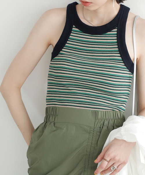 GeeRA(ジーラ)の「ワッフルボーダーアメスリタンク(タンクトップ・レディース・ピンク/ブラック/グリーン/オレンジ・X-LARGE/SMALL/LARGE/MEDIUM)」の16枚目の写真