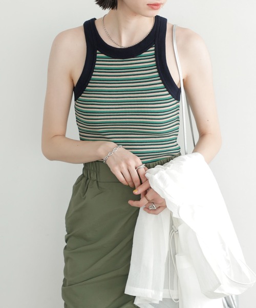 GeeRA(ジーラ)の「ワッフルボーダーアメスリタンク(タンクトップ・レディース・ピンク/ブラック/グリーン/オレンジ・X-LARGE/SMALL/LARGE/MEDIUM)」の17枚目の写真