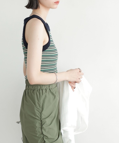 GeeRA(ジーラ)の「ワッフルボーダーアメスリタンク(タンクトップ・レディース・ピンク/ブラック/グリーン/オレンジ・X-LARGE/SMALL/LARGE/MEDIUM)」の19枚目の写真