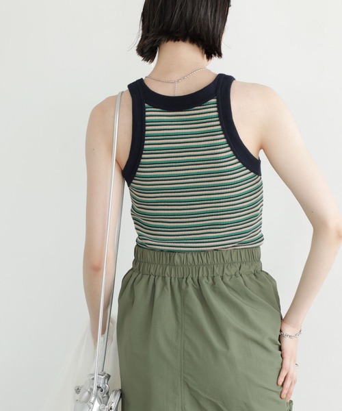 GeeRA(ジーラ)の「ワッフルボーダーアメスリタンク(タンクトップ・レディース・ピンク/ブラック/グリーン/オレンジ・X-LARGE/SMALL/LARGE/MEDIUM)」の20枚目の写真