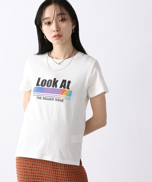 JEANASIS(ジーナシス)の「レトログラフィックチビTEE/192254(Tシャツ/カットソー・レディース・ホワイト/スミクロ・FREE)」の1枚目の写真