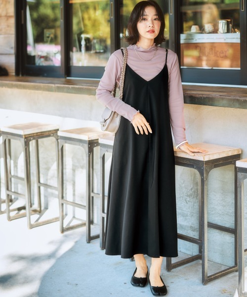 nissen（ニッセン）の「キャミソールワンピース（ワンピース・レディース・ブラック/グレイッシュブルー/ベージュ/ネイビー・LL/S/M/L）」の22枚目の写真