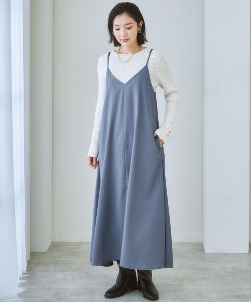 nissen（ニッセン）の「キャミソールワンピース（ワンピース・レディース・ブラック/グレイッシュブルー/ベージュ/ネイビー・LL/S/M/L）」の20枚目の写真