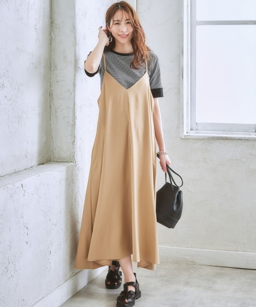 nissen（ニッセン）の「キャミソールワンピース（ワンピース・レディース・ブラック/グレイッシュブルー/ベージュ/ネイビー・LL/S/M/L）」の7枚目の写真