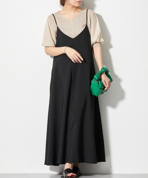 nissen（ニッセン）の「キャミソールワンピース（ワンピース・レディース・ブラック/グレイッシュブルー/ベージュ/ネイビー・LL/S/M/L）」の14枚目の写真