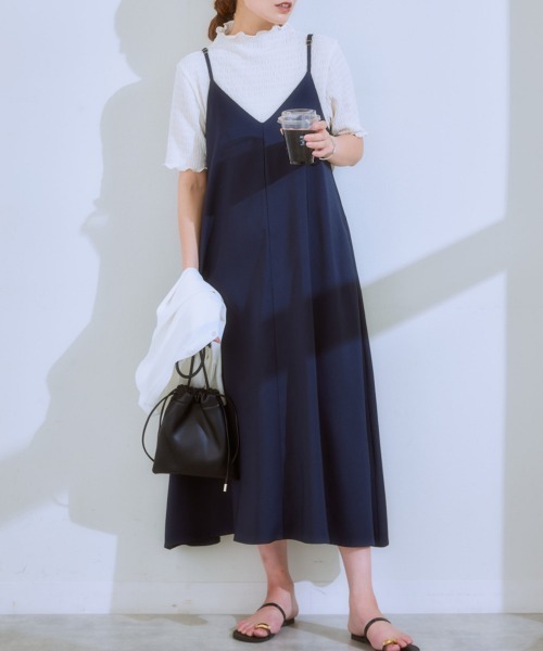 nissen（ニッセン）の「キャミソールワンピース（ワンピース・レディース・ブラック/グレイッシュブルー/ベージュ/ネイビー・LL/S/M/L）」の15枚目の写真