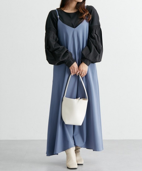 nissen（ニッセン）の「キャミソールワンピース（ワンピース・レディース・ブラック/グレイッシュブルー/ベージュ/ネイビー・LL/S/M/L）」の16枚目の写真