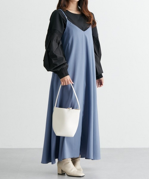 nissen（ニッセン）の「キャミソールワンピース（ワンピース・レディース・ブラック/グレイッシュブルー/ベージュ/ネイビー・LL/S/M/L）」の17枚目の写真