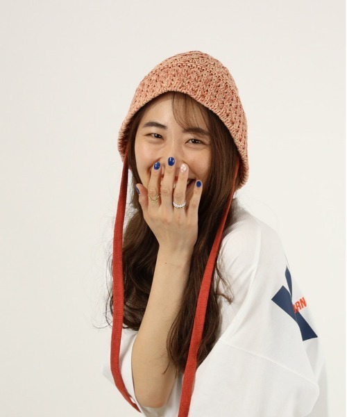 Right-on（ライトオン）の「ニットストラップゴブハット（ハット・レディース・グリーン/オレンジ/ブラック・フリー）」の18枚目の写真