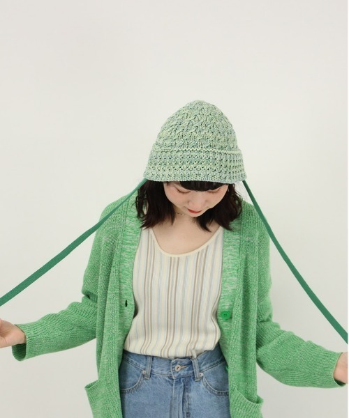 Right-on（ライトオン）の「ニットストラップゴブハット（ハット・レディース・グリーン/オレンジ/ブラック・フリー）」の19枚目の写真