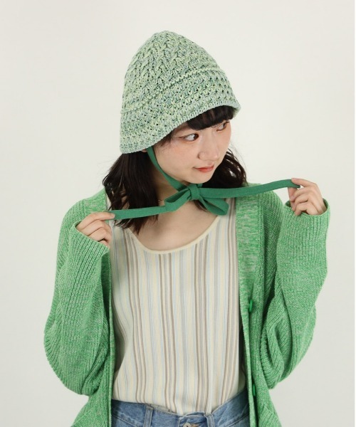 Right-on（ライトオン）の「ニットストラップゴブハット（ハット・レディース・グリーン/オレンジ/ブラック・フリー）」の21枚目の写真