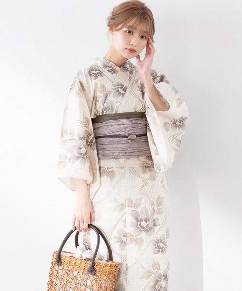 ゆかた館グレース(ユカタカングレース)の「こだわり浴衣5点セット(浴衣・レディース・ラベンダー/イエロー/グリーン/ホワイト/ナチュラル/グレー/ライトブルー/エンジ/チャコールグレー/ブラウン/オレンジ系/ライトグレー/ブルー系その他/ブルー系/ブルー系その他2/ベージュ系/グレー系/ライトグレー系/ネイビー/ネイビー系/ベージュ系その他・SMALL/MEDIUM)」の10枚目の写真