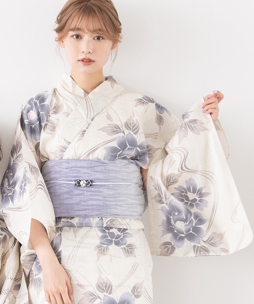 ゆかた館グレース(ユカタカングレース)の「こだわり浴衣5点セット(浴衣・レディース・ラベンダー/イエロー/グリーン/ホワイト/ナチュラル/グレー/ライトブルー/エンジ/チャコールグレー/ブラウン/オレンジ系/ライトグレー/ブルー系その他/ブルー系/ブルー系その他2/ベージュ系/グレー系/ライトグレー系/ネイビー/ネイビー系/ベージュ系その他・SMALL/MEDIUM)」の14枚目の写真