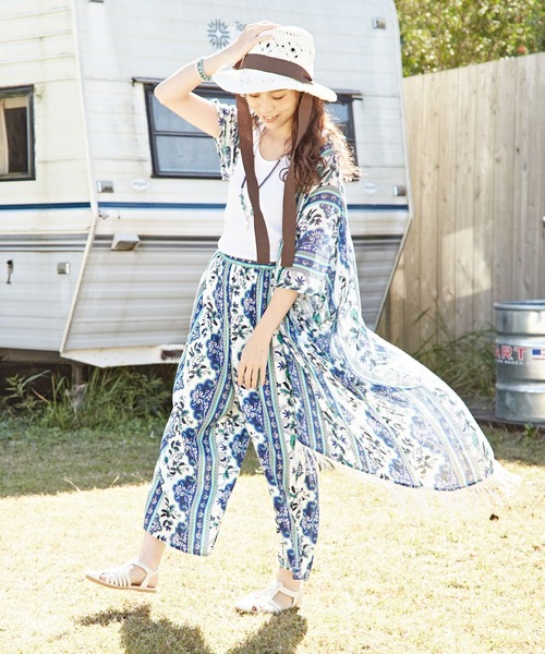 チャイハネ（チャイハネ）の「【チャイハネ】ピンクシーロングカーディガン（カーディガン/ボレロ・レディース・オレンジ/パープル/ホワイト/ブラック/ブルー・FREE）」の10枚目の写真