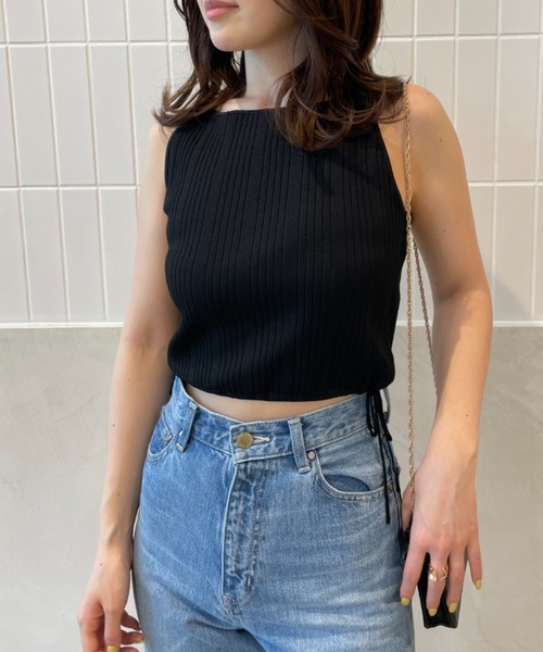 EIMY ISTOIRE（エイミーイストワール）の「シャイニーランダムリブニットキャミ（ニット/セーター・レディース・グリーン/ホワイト/イエロー/オレンジ/ブラック・FREE）」の18枚目の写真