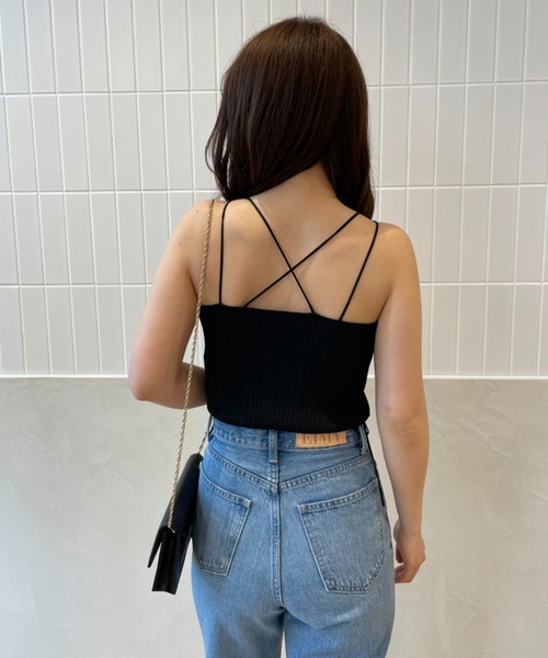 EIMY ISTOIRE（エイミーイストワール）の「シャイニーランダムリブニットキャミ（ニット/セーター・レディース・グリーン/ホワイト/イエロー/オレンジ/ブラック・FREE）」の19枚目の写真