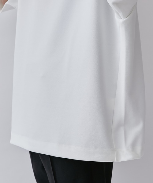 Lui's（ルイス）の「ジョーゼットハーフZIP5分袖カットソー（Tシャツ/カットソー・メンズ・ホワイト/ブラック/グレー系その他/ネイビー・FREE）」の16枚目の写真