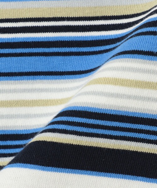 BEAMS（ビームス）の「BEAMS / マルチボーダー Tシャツ（Tシャツ/カットソー・メンズ・ホワイト/ナチュラル/ブラック・M/L/S/XL）」の4枚目の写真