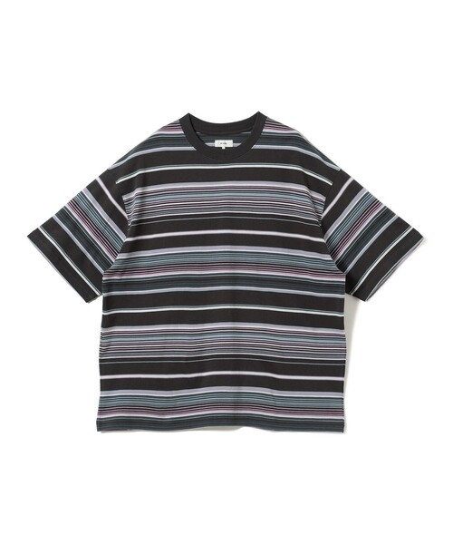 BEAMS（ビームス）の「BEAMS / マルチボーダー Tシャツ（Tシャツ/カットソー・メンズ・ホワイト/ナチュラル/ブラック・M/L/S/XL）」の12枚目の写真