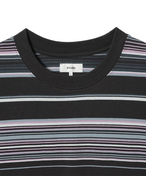 BEAMS（ビームス）の「BEAMS / マルチボーダー Tシャツ（Tシャツ/カットソー・メンズ・ホワイト/ナチュラル/ブラック・M/L/S/XL）」の10枚目の写真