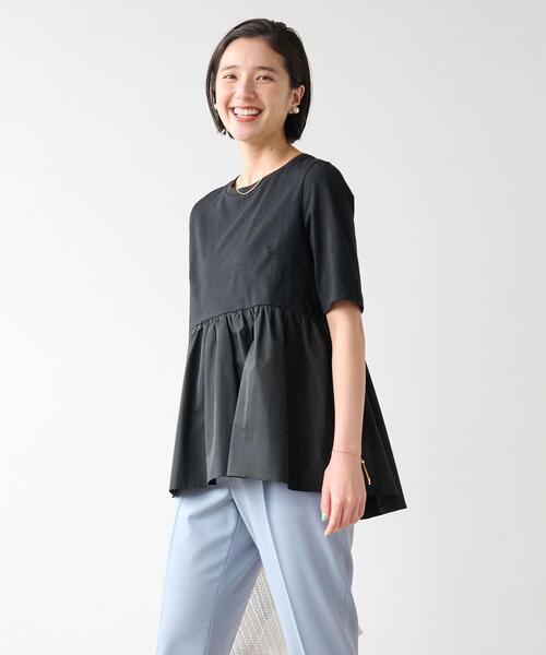 ドッキングティアードショートスリーブカットソー-汗染み防止-