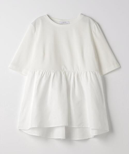 green label relaxing（グリーンレーベルリラクシング）の「ドッキング ティアード ショートスリーブ カットソー -汗染み防止-（Tシャツ/カットソー・レディース・ブラック/ホワイト・FREE）」の18枚目の写真