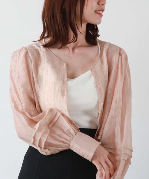 archives(アルシーヴ)の「2WAYコンパクトシアーブラウス(シャツ/ブラウス・レディース・ブラック/ブルー/オレンジ/オフホワイト・MEDIUM)」の4枚目の写真