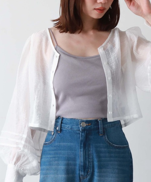 archives(アルシーヴ)の「2WAYコンパクトシアーブラウス(シャツ/ブラウス・レディース・ブラック/ブルー/オレンジ/オフホワイト・MEDIUM)」の7枚目の写真