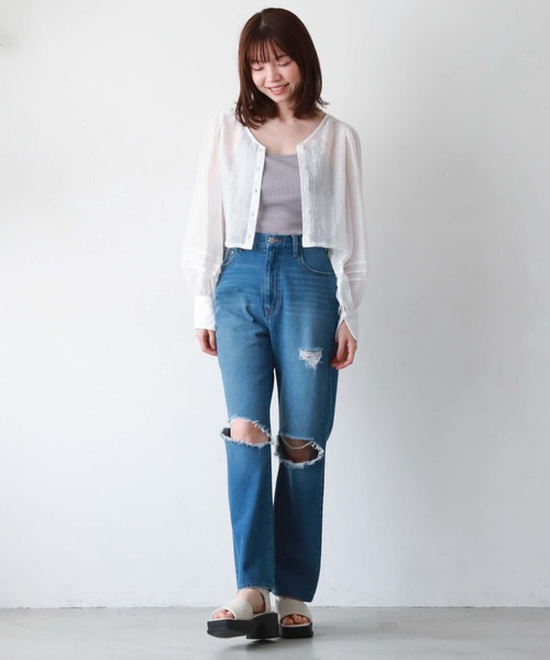 archives(アルシーヴ)の「2WAYコンパクトシアーブラウス(シャツ/ブラウス・レディース・ブラック/ブルー/オレンジ/オフホワイト・MEDIUM)」の12枚目の写真