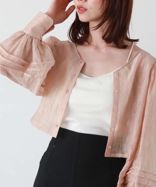 archives(アルシーヴ)の「2WAYコンパクトシアーブラウス(シャツ/ブラウス・レディース・ブラック/ブルー/オレンジ/オフホワイト・MEDIUM)」の14枚目の写真