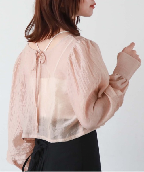 archives(アルシーヴ)の「2WAYコンパクトシアーブラウス(シャツ/ブラウス・レディース・ブラック/ブルー/オレンジ/オフホワイト・MEDIUM)」の15枚目の写真