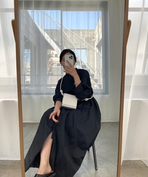 lawgy（ラウジー）の「drawstring waist op（ワンピース・レディース・ベージュ/ブラック/ホワイト・FREE）」の10枚目の写真