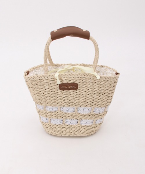 axes femme（アクシーズファム）の「ペーパー×レースかごバッグ（かごバッグ・レディース・ベージュ/ブラウン/ブラック・FREE）」の17枚目の写真