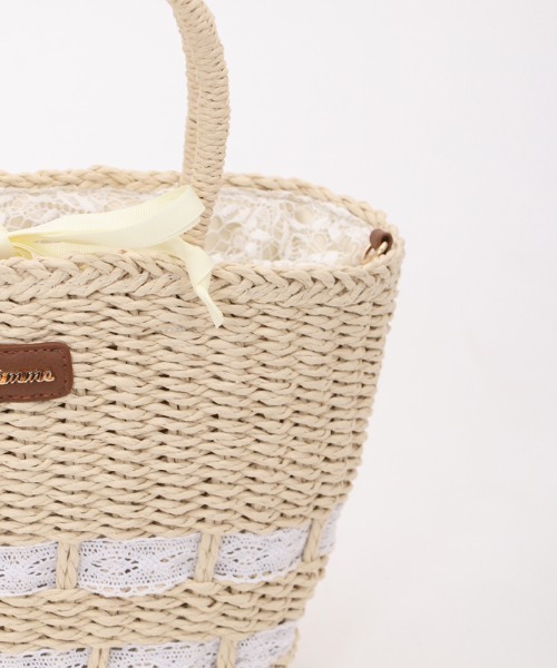 axes femme（アクシーズファム）の「ペーパー×レースかごバッグ（かごバッグ・レディース・ベージュ/ブラウン/ブラック・FREE）」の20枚目の写真