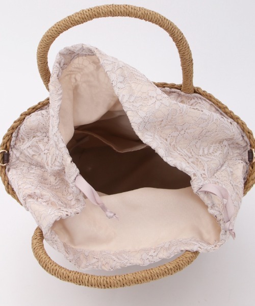 axes femme（アクシーズファム）の「ペーパー×レースかごバッグ（かごバッグ・レディース・ベージュ/ブラウン/ブラック・FREE）」の9枚目の写真