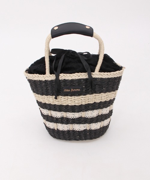 axes femme（アクシーズファム）の「ペーパー×レースかごバッグ（かごバッグ・レディース・ベージュ/ブラウン/ブラック・FREE）」の11枚目の写真