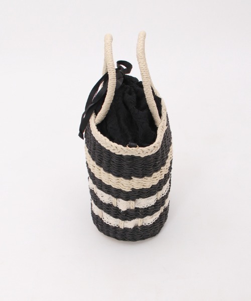 axes femme（アクシーズファム）の「ペーパー×レースかごバッグ（かごバッグ・レディース・ベージュ/ブラウン/ブラック・FREE）」の12枚目の写真