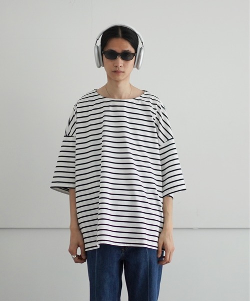 WhoWhat(フーワット)の「who what 5X CUT-SEW <SHORT SLEEVE>(Tシャツ/カットソー・メンズ・ホワイト×ブラック/ブラック×ホワイト・F)」の2枚目の写真