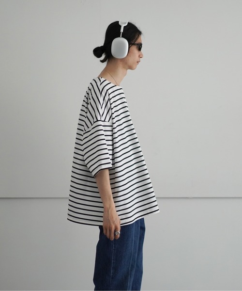 WhoWhat(フーワット)の「who what 5X CUT-SEW <SHORT SLEEVE>(Tシャツ/カットソー・メンズ・ホワイト×ブラック/ブラック×ホワイト・F)」の4枚目の写真