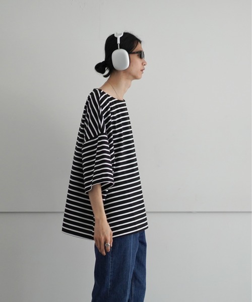 WhoWhat(フーワット)の「who what 5X CUT-SEW <SHORT SLEEVE>(Tシャツ/カットソー・メンズ・ホワイト×ブラック/ブラック×ホワイト・F)」の8枚目の写真