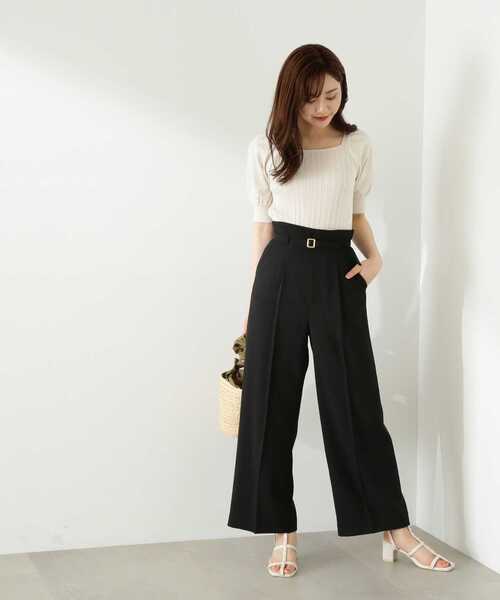 PROPORTION BODY DRESSING（プロポーションボディドレッシング）の「ワンタックハイウエストパンツ / 1213230603（その他パンツ・レディース・ブラック/ホワイト系その他・SMALL/MEDIUM）」の4枚目の写真