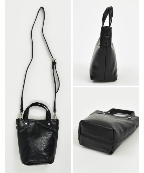 Re:EDIT（リエディ）の「2WAYフェイクレザー台形型ミニハンドバッグ