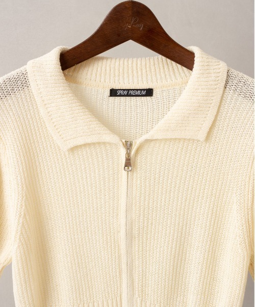 SpRay(スプレイ)の「ダブルZIPニット(ニット/セーター・レディース・ブラック/ホワイト/アイボリー・FREE)」の11枚目の写真