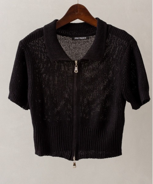 SpRay(スプレイ)の「ダブルZIPニット(ニット/セーター・レディース・ブラック/ホワイト/アイボリー・FREE)」の14枚目の写真