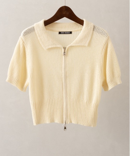 SpRay(スプレイ)の「ダブルZIPニット(ニット/セーター・レディース・ブラック/ホワイト/アイボリー・FREE)」の22枚目の写真