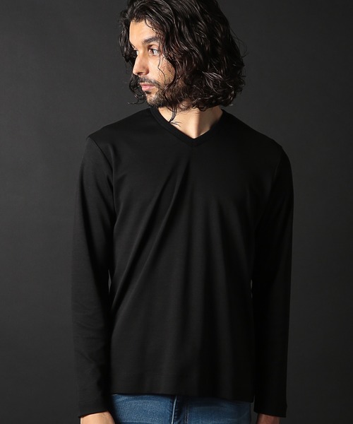 RATTLE TRAP（ラトルトラップ）の「シルケットスムースVネックロンT（Tシャツ/カットソー・メンズ・ホワイト/ブラック・LL/L/M/S）」の15枚目の写真